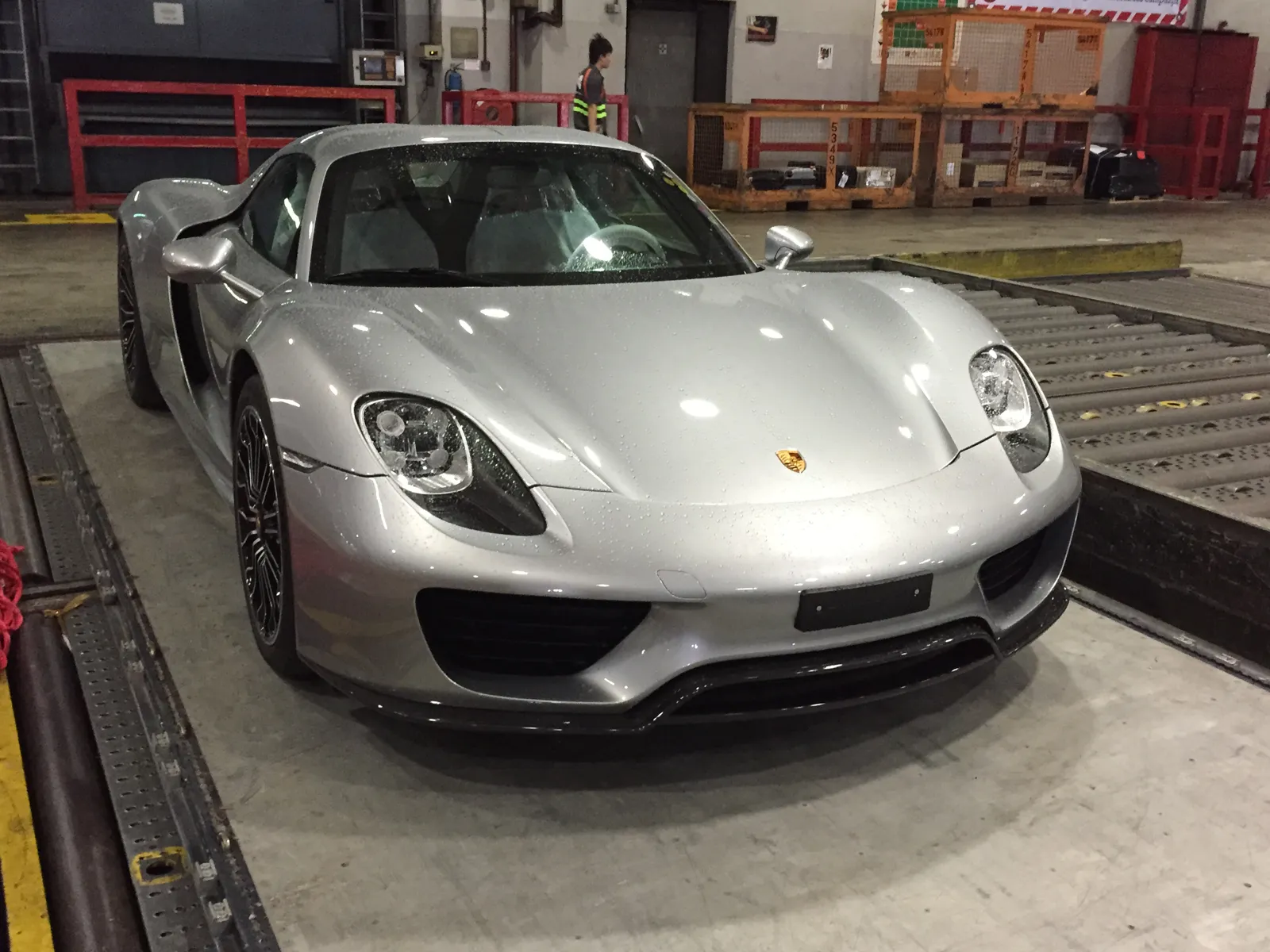 Porsche 918 Spyder at a cargo terminal, handled by Regent Express