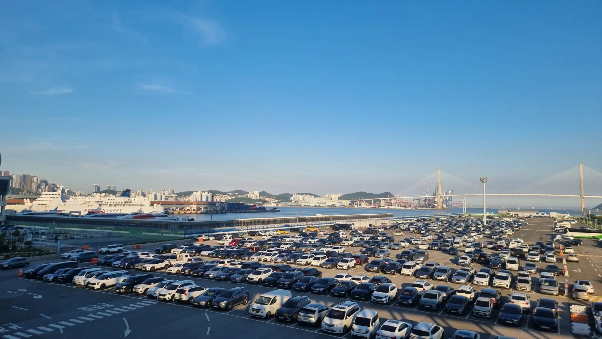 Vehicles at a port terminal